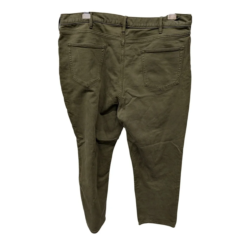Banana Republic Men's Slim Traveler Pant Green Olive Cotton Stretch Chino- 42/32